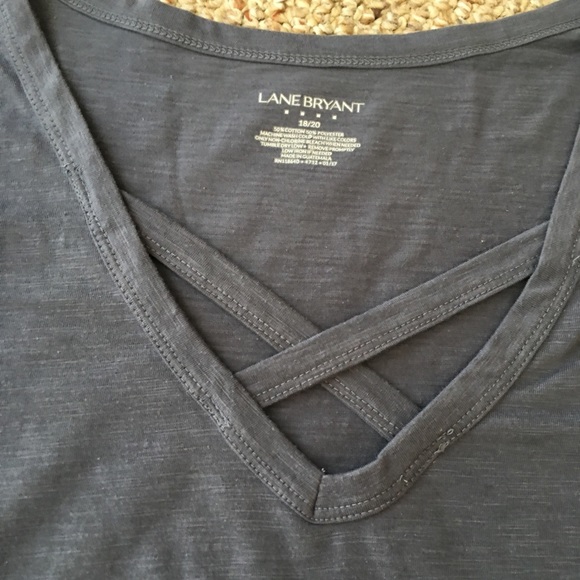 Lane Bryant Tops - T shirt with crisscross neckline